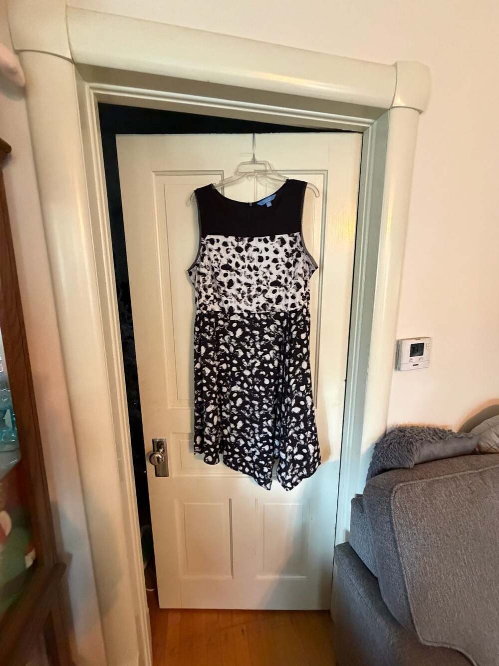 Simply Vera Vera Wang Dress Size XL Black White Animal Print Sleeveless